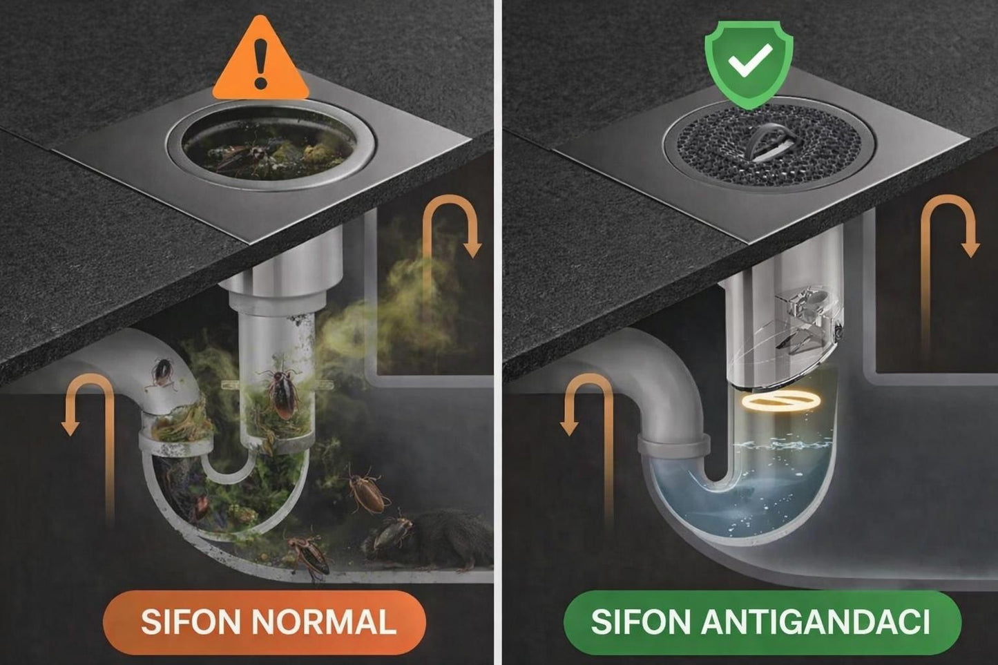 Sifon pentru canalizare special
